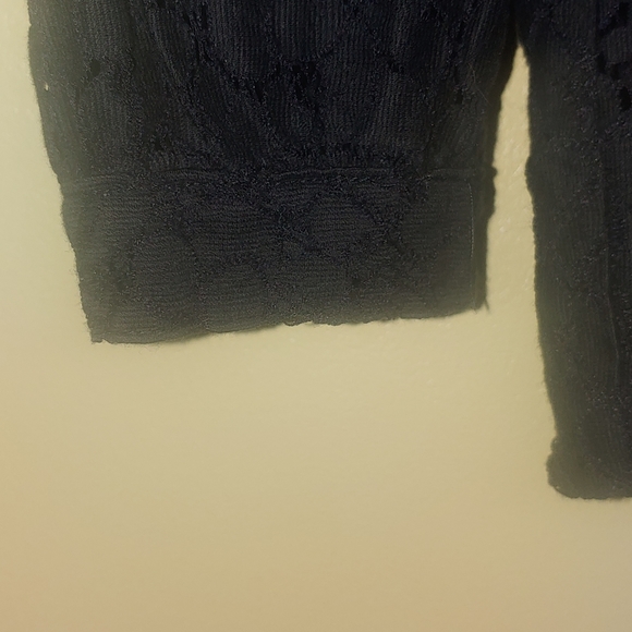 Michael Kors Black Lace long sleeve Blouse Button up size L pre-owned - Picture 7 of 9